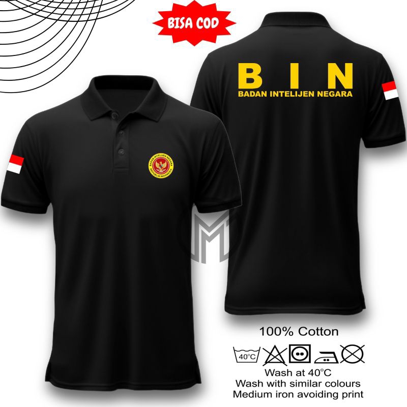 POLOSHIRT BIN BADAN INTELIJEN NEGARA FREE NAMA - Baju Berkerah Badan Intelijen Negara Free Nama - PO