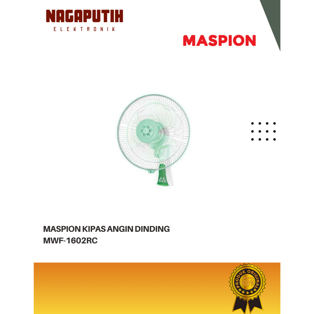 Maspion KIPAS ANGIN REMOT DINDING 16 Inch MWF-1602RC