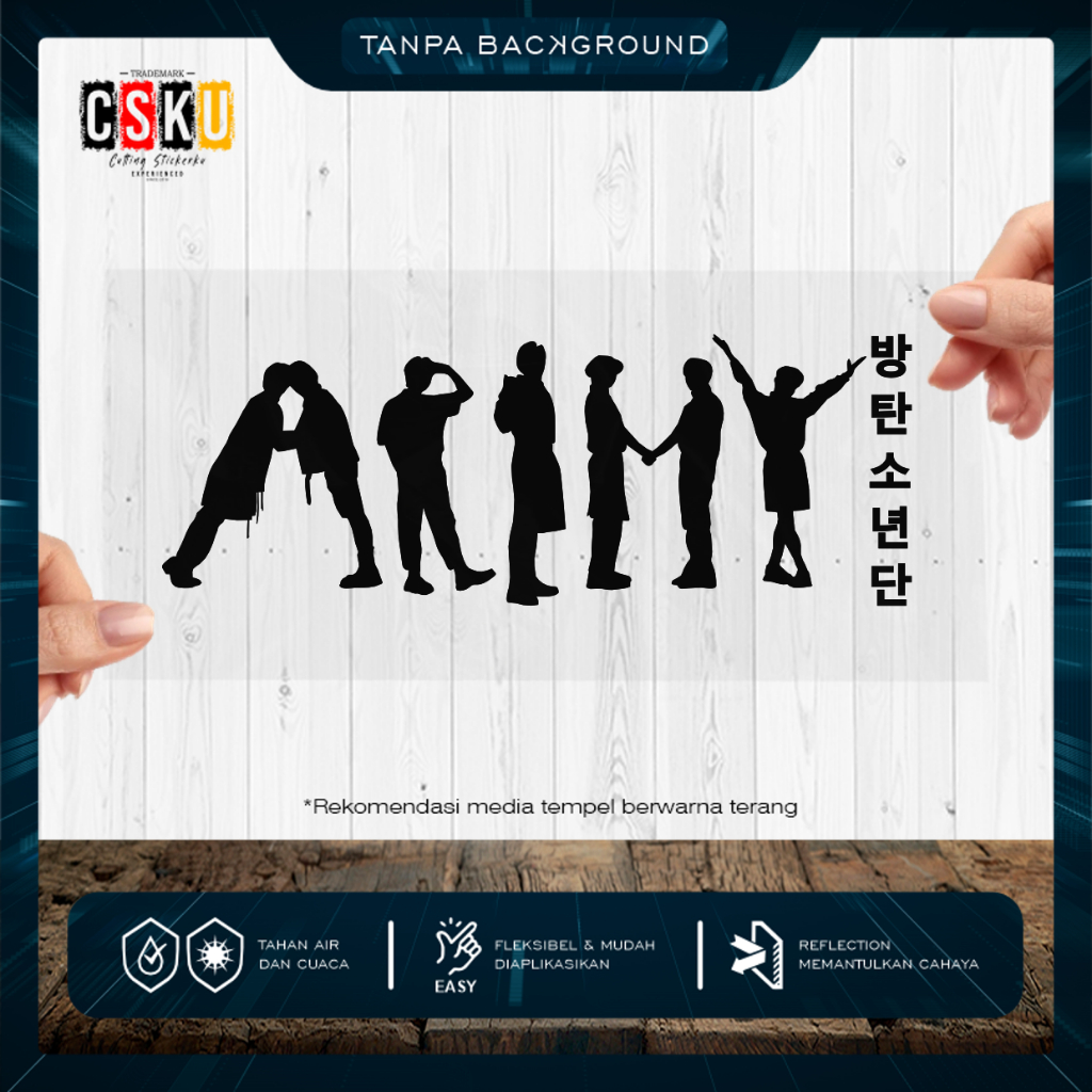 Cutting Stiker Squad Bts Variasi Motor Mobil Sticker Timbul Keren Nyala Dasbor Spakbor Visor Body Ka