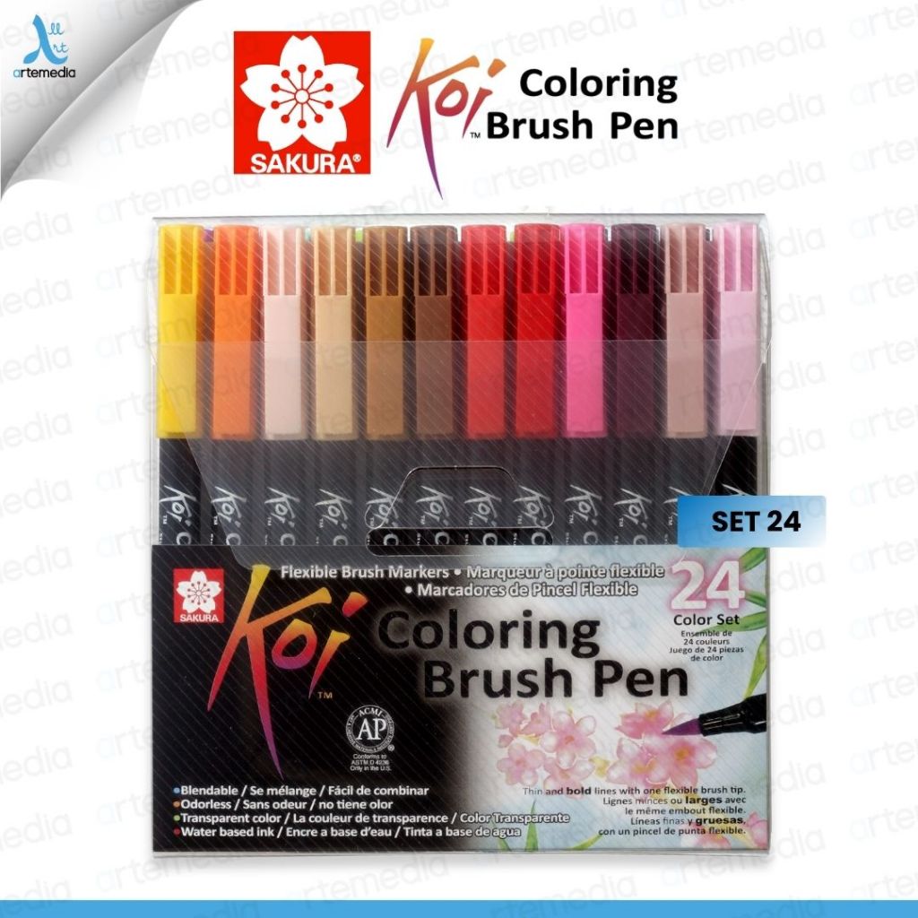 

Sakura Koi Coloring Brush Pen Set 24 Pena Kuas Warna Brush Pen