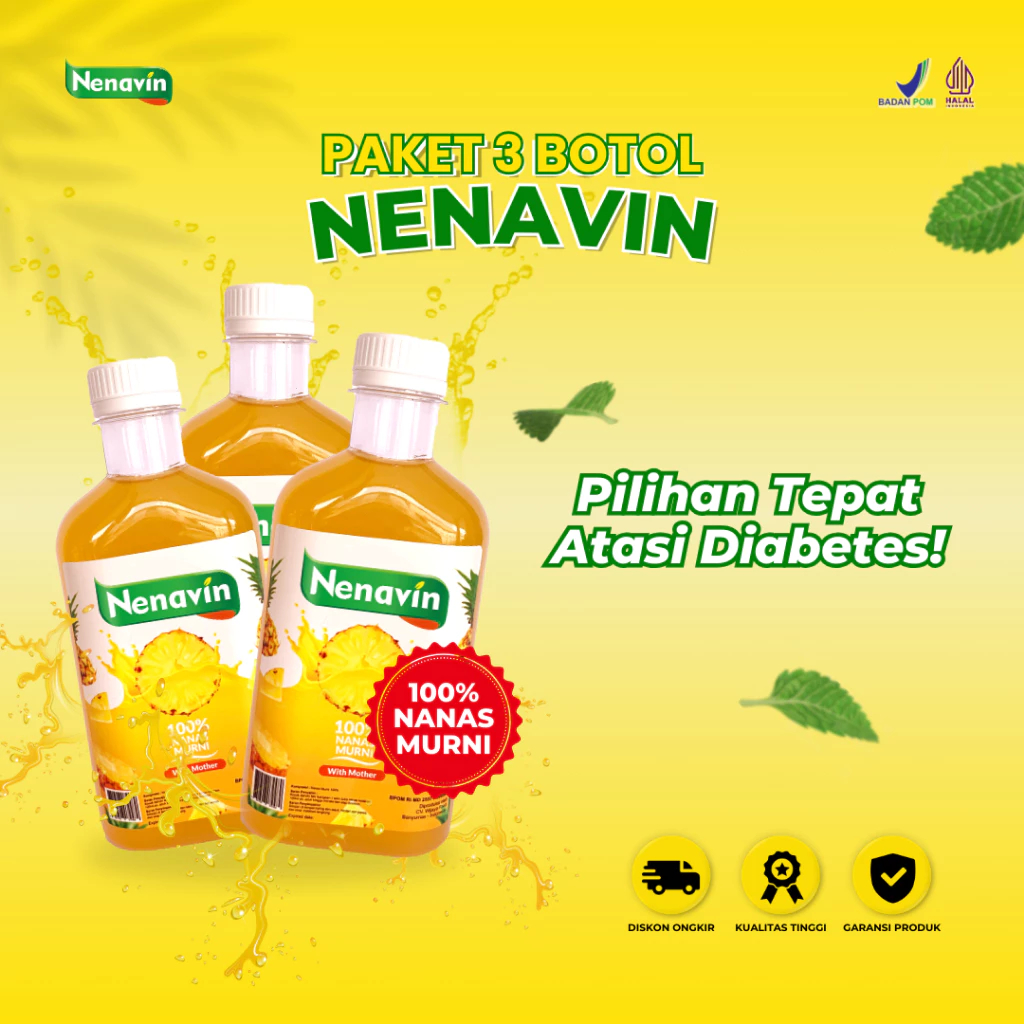 

NENAVIN Paket 3 Botol - Cuka Nanas Turunkan Gula Darah Cegah Diabetes dan Mengatasi Asam Urat