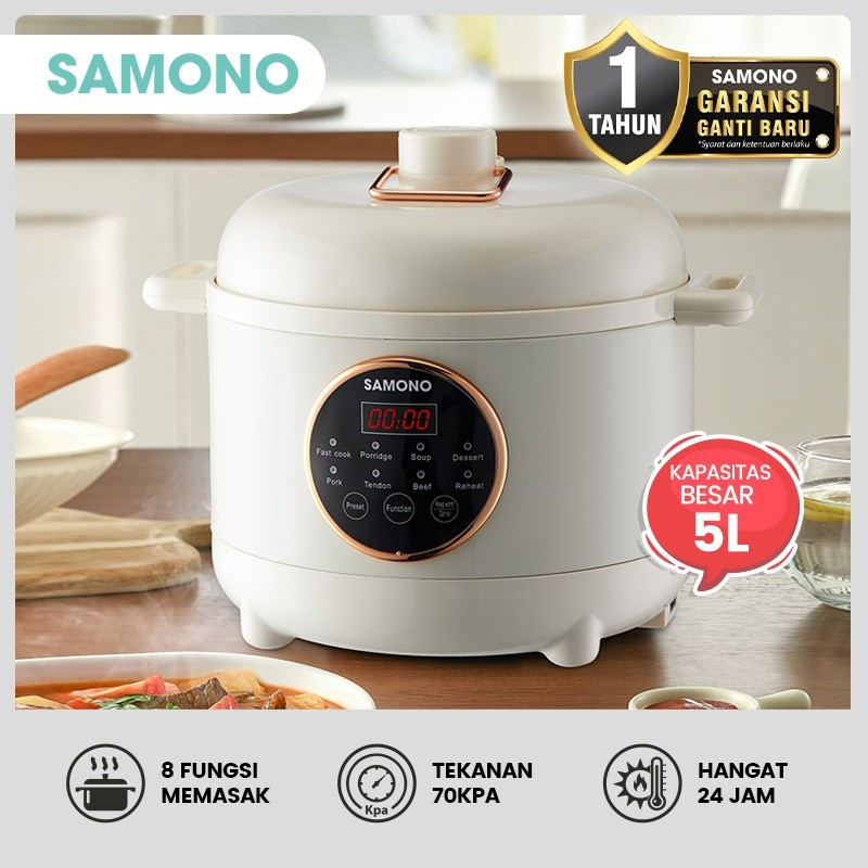 SAMONO Presto Cooker Elektrik Digital Pressure Cooker 5 Liter 800 Watt