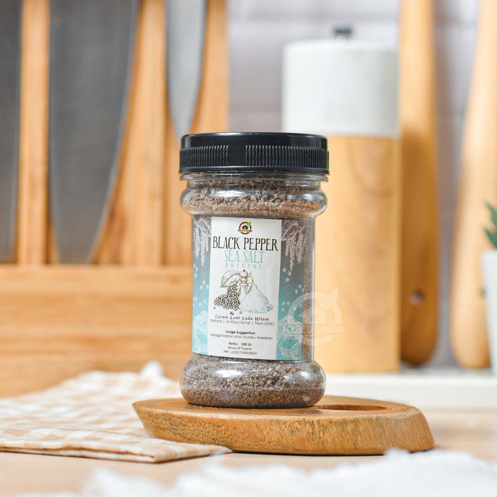 

House Of Organix Black Pepper Sea Salt ( Garam Laut Lada Hitam )100 Gr