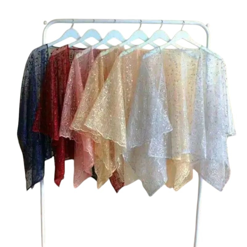 HARGA PROMO/BRUKAT CAPE TILE/OUTER KEBAYA BRUKAT/KEBAYA CAPE KILAU TULLE/OUTER KEBAYA KONDANGAN