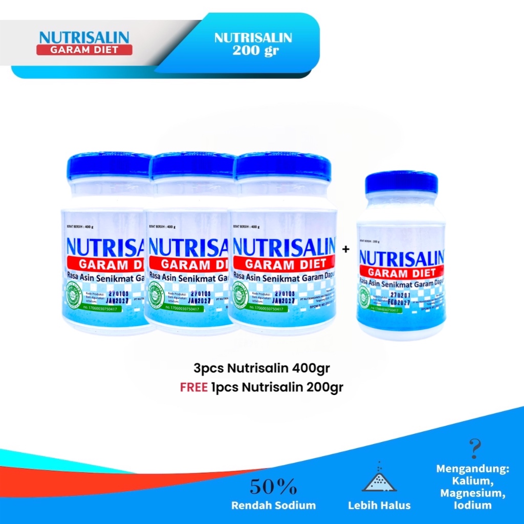 

3 GRATIS 1!! 3 Nutrisalin 400gr FREE 1pcs Nutrisalin 200gr