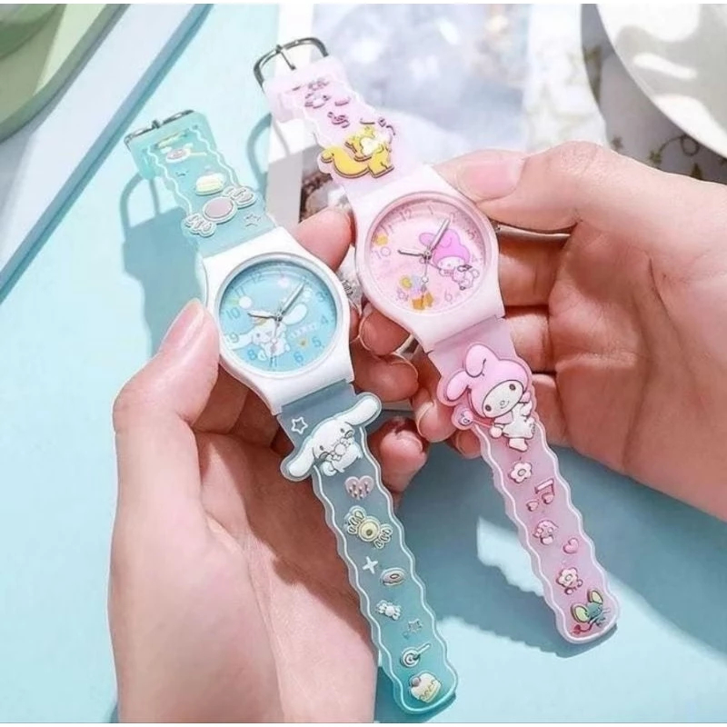 Jam Tangan Anak 3D Sanrio Import Lucu Melody Kuromi Cinamorol - Model Terbaru Jam anak Anak Remaja K