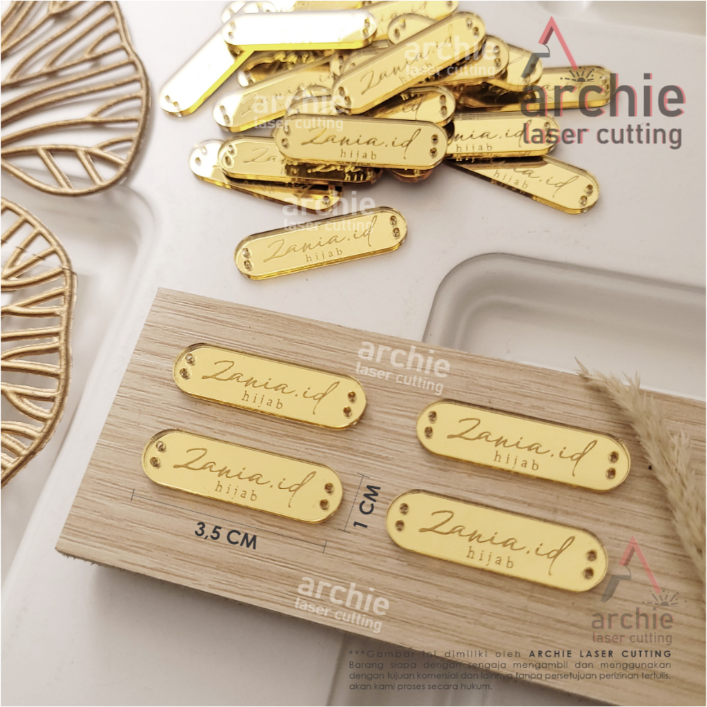 

Label Produk Akrilik Mirror GOLD / Label Jilbab / Label Kerudung / Label Hijab / Tag Akrilik