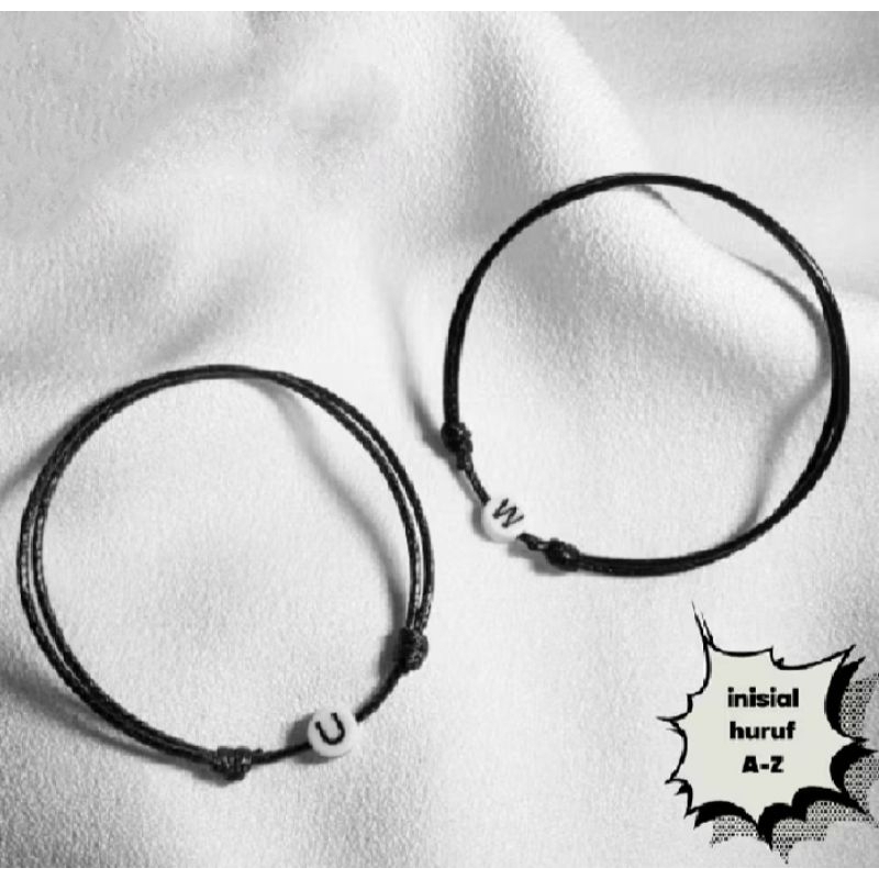 (COD)Gelang Tali Korea Inisial Huruf