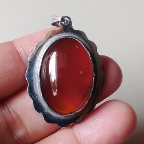 Liontin Titanium Batu Akik Yaman Madu Kristal Asli Natural