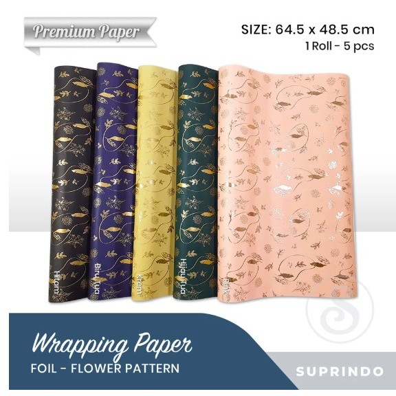 

VINDO PREMIUM KERTAS KADO MOTIF BUNGA 1 ROLL (5 LEMBAR)