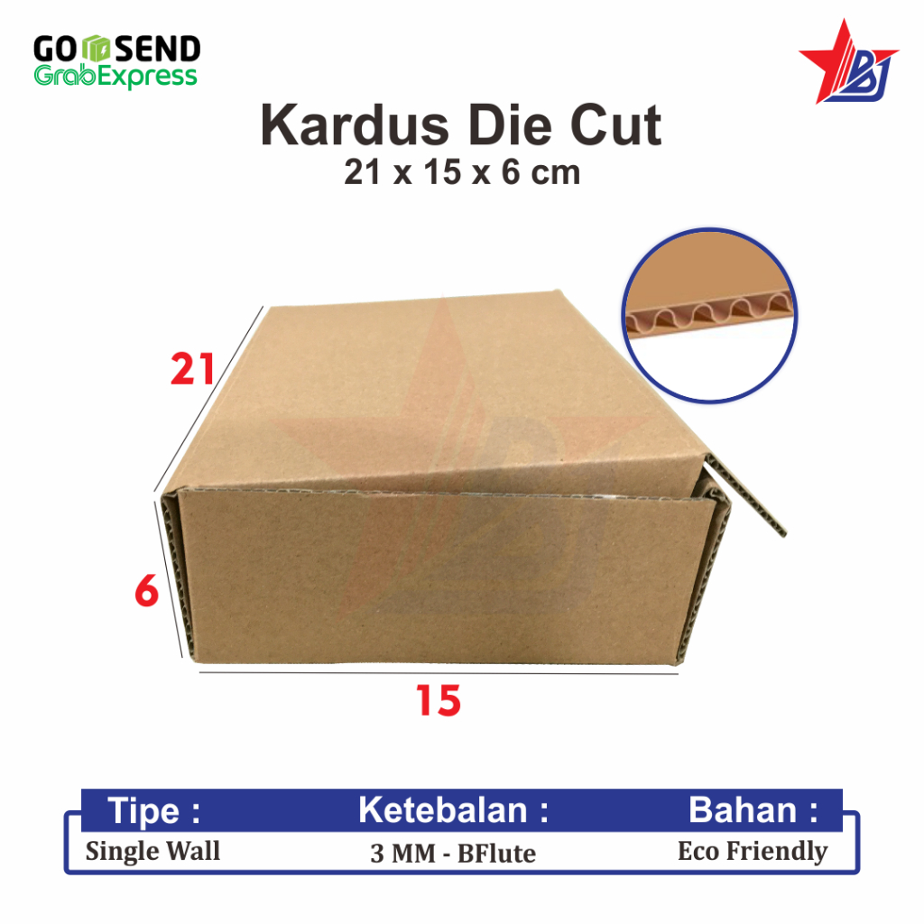 

Kardus Polos / Karton Box Packing 21x15x6 Cm Single Wall, Tebal 3 MM