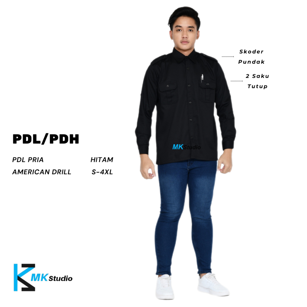 Baju Kemeja PDL Lengan Panjang Pria/Seragam Pakaian Kerja Dinas Lapangan Outdoor/Kemeja PDL Lapangan