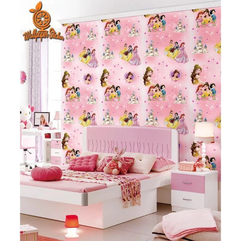 M2M WALLPAPER Wallpaper Dinding Anak Pink Wallpaper Dinding Kamar Anak Princess 8-10M Wallpaper Dind