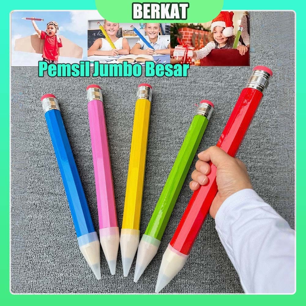 

Ready-33 CM Mainan Pencil Jumbo Hiasan Pensil Kayu Besar Pensil Mainan Pensil Tebal Berwarna Pensil Penyangga