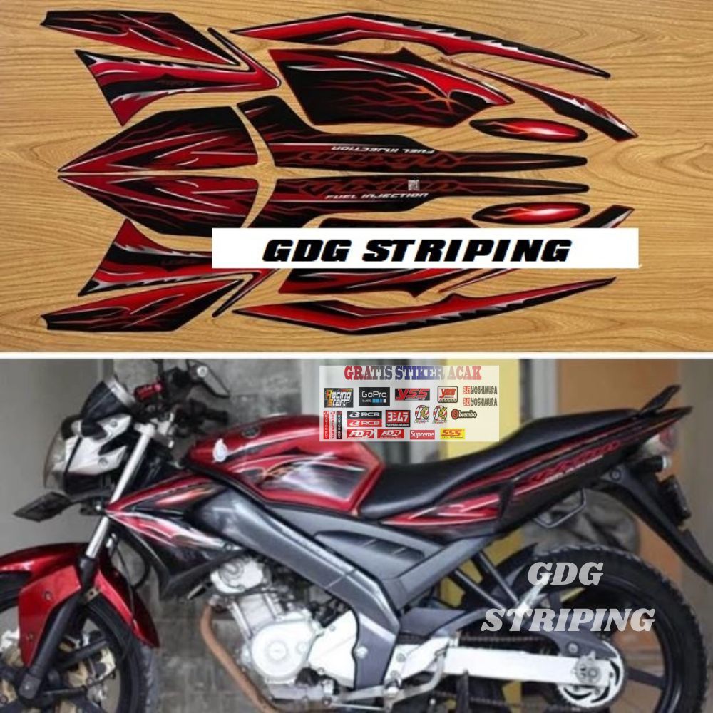 Striping Stiker Yamaha Vixion old 2010 Merah Murah GDG