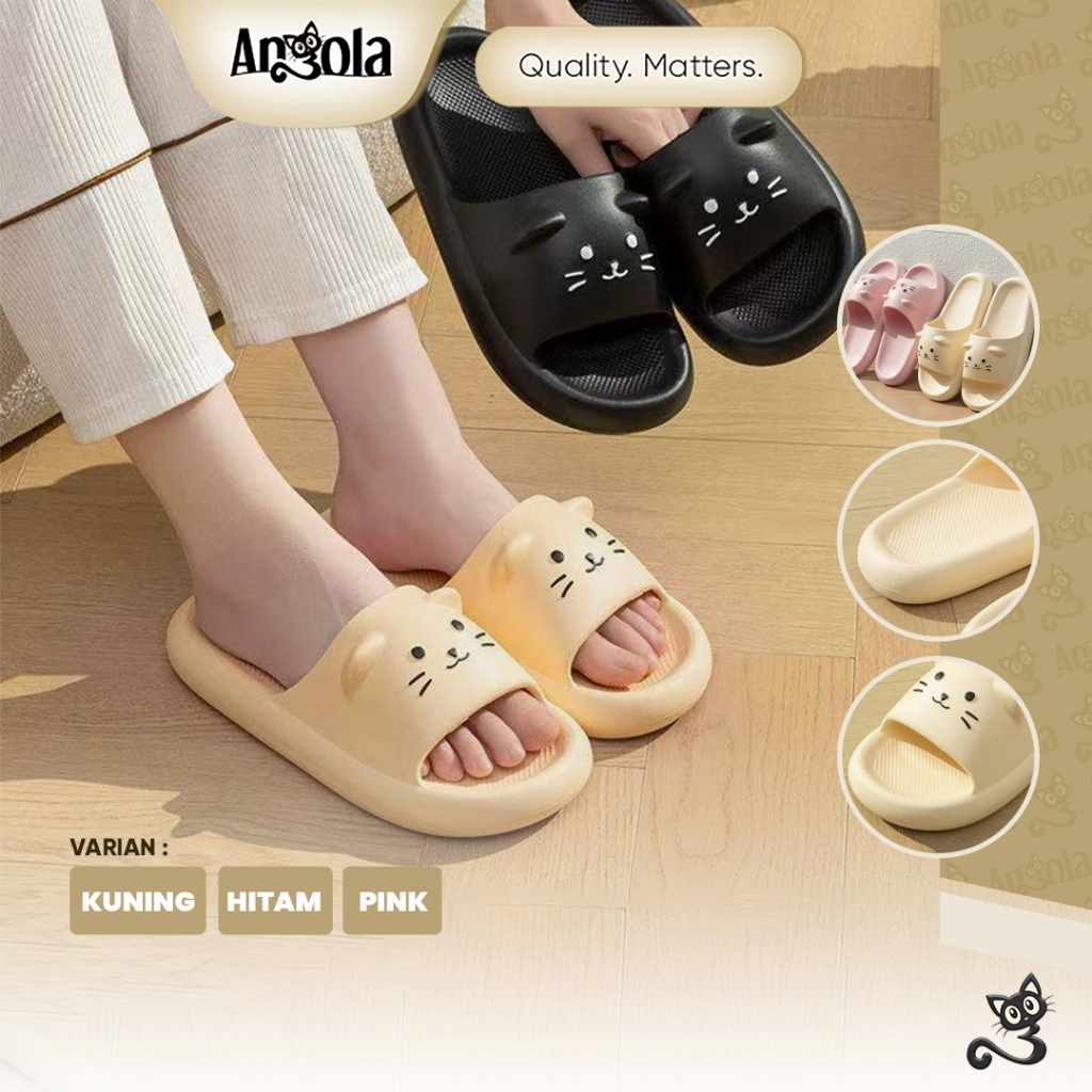Diskont Angola Sandal Slip On H02 Sandal Karet Cat Meow/Sandal Empuk/Sandal Santai Anti Licin Super