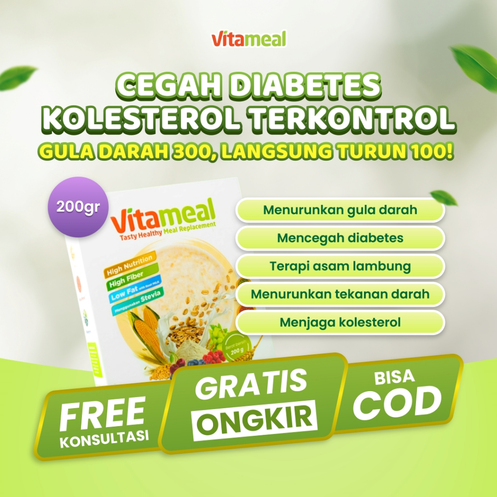 

Vitaherbal Vitameal Sereal 1 Box 200gr Makanan Sehat Turunkan Diabetes Gula Darah Untuk Lansia Orangtua Murah VITAMIL HERBAL