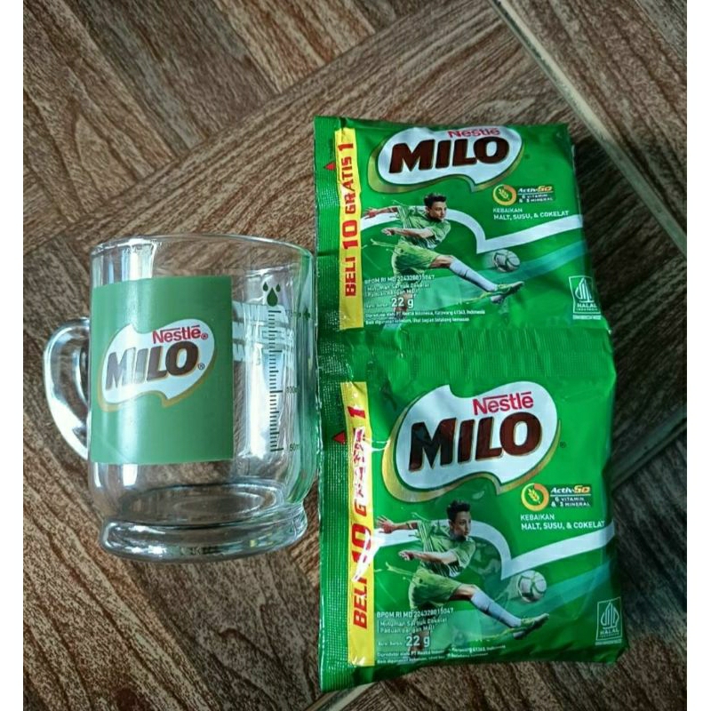 

milo 11 pcs free gelas tebal