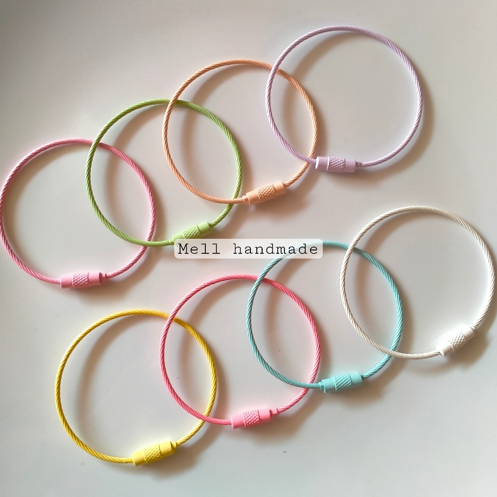 Ring Besar Putar Warna Pastel - O Ring Besar - Ring Kawat Gantungan Kunci Mobil Tas