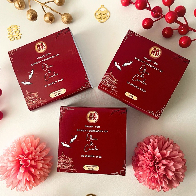 

Kue Sangjit Isian Baki Souvenir Sangjit Teng Teng Kacang Teng Teng Wijen Kue Koa Koya Kue Sangjit Permen Sangjit Custom Label Sangjit Tingjing Engagement