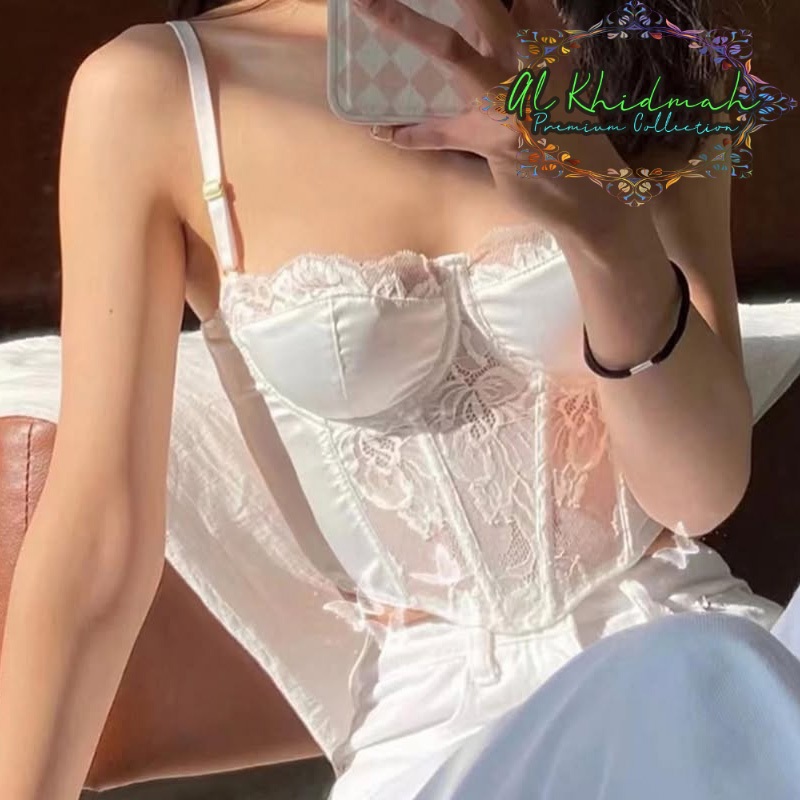 Bustier BRA Korset FREE Hanger kamisol kemben longtorso korset dalaman kebaya Long Torso Front Hook 