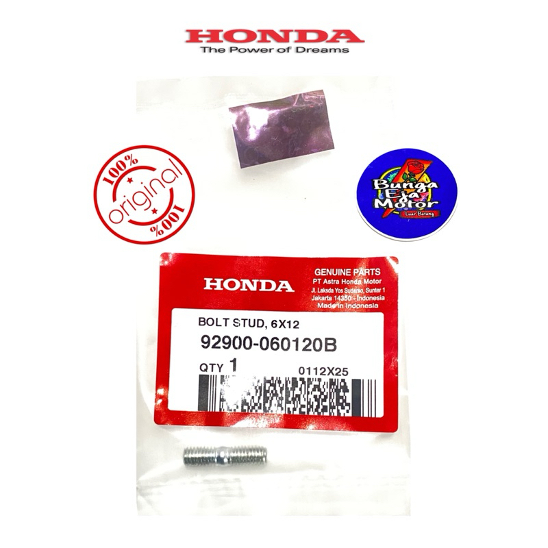 BAUT TANAM KENALPOT Bolt Stud 6X12 – BeAT FI, New Beat eSP, Spacy, Scoopy eSP (K93), Baut knalpot Va