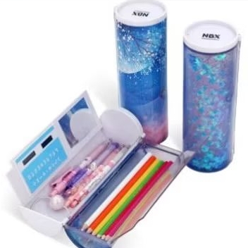 

Wenwen PRELOVED - NBX Pencil Box/Kotak Pensil Blue Sakura Flower`BACA DESK