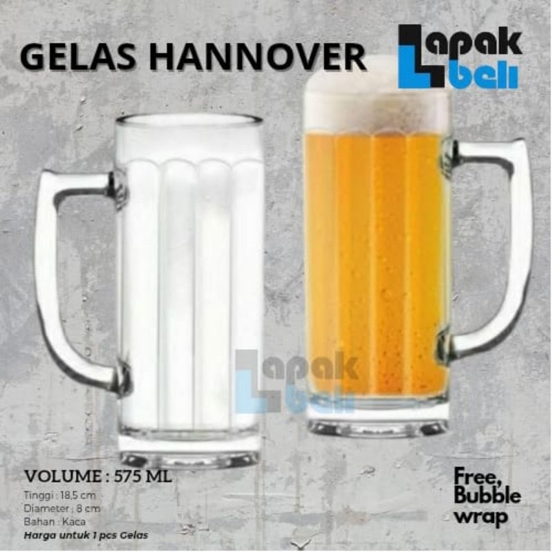 GELAS KACA CITINOVA HANNOVER 575 ML | GELAS BIR JUS | SHOT GLASS | GELAS MINUM KACA | CITINOVA HANN0
