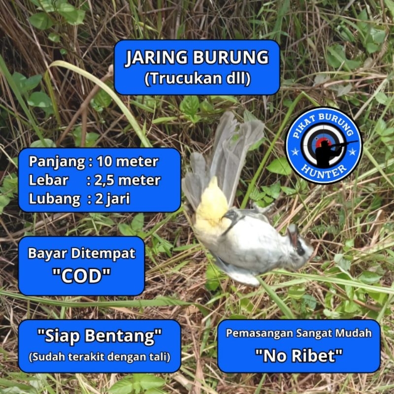 JARING JERAT BURUNG TRUCUKAN JARINGAN BURUNG SIAP PAKE JARING BURUNG TRUCUKAN JALA PIKAT BURUNG SIAP