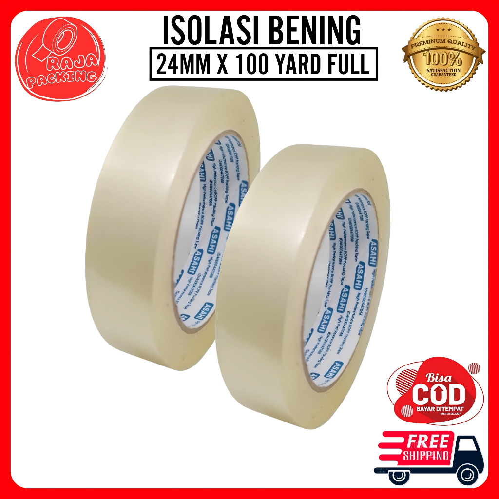 

ISOLASI BENING 1 INCH X 100 YARD FULL | SELOTIP LAKBAN BENING KECIL 24MM
