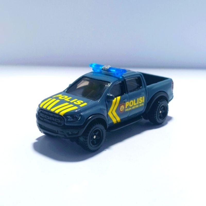 DIECAST SCALE 1/64 HOTWHEELS FORD RANGER RAPTOR CUSTOM MOBIL POLISI INDONESIA SABHARA  SKALA 1:64 HO