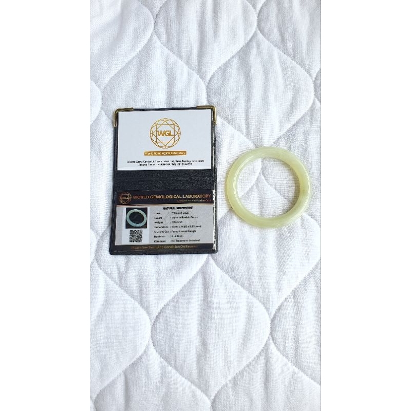 Natural serpentine no treatment oval bangles sertificate original authentic /  gelang giok wanita se