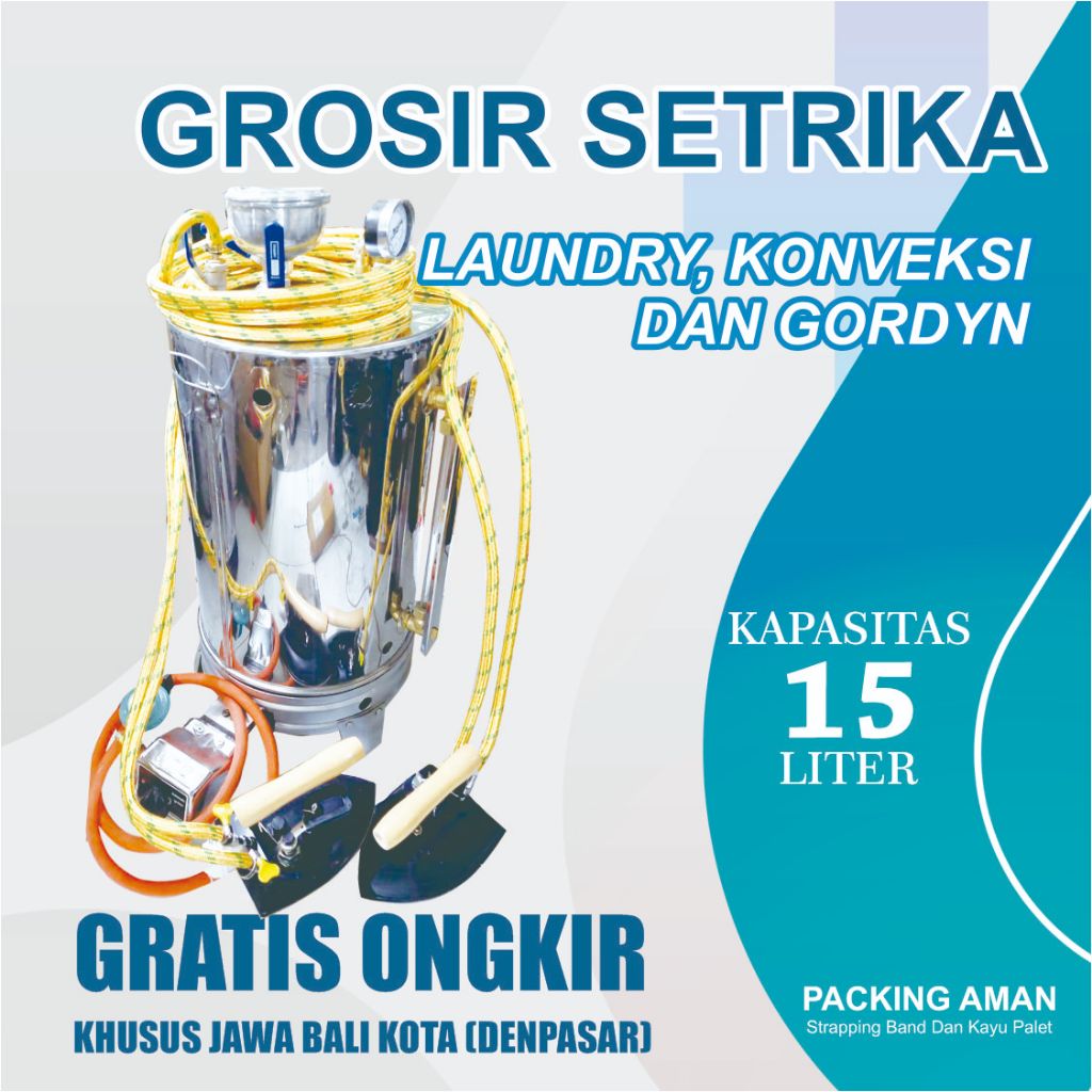 GROSIR SETRIKA UAP LAUNDRY 15 LITER 2 KEPALA