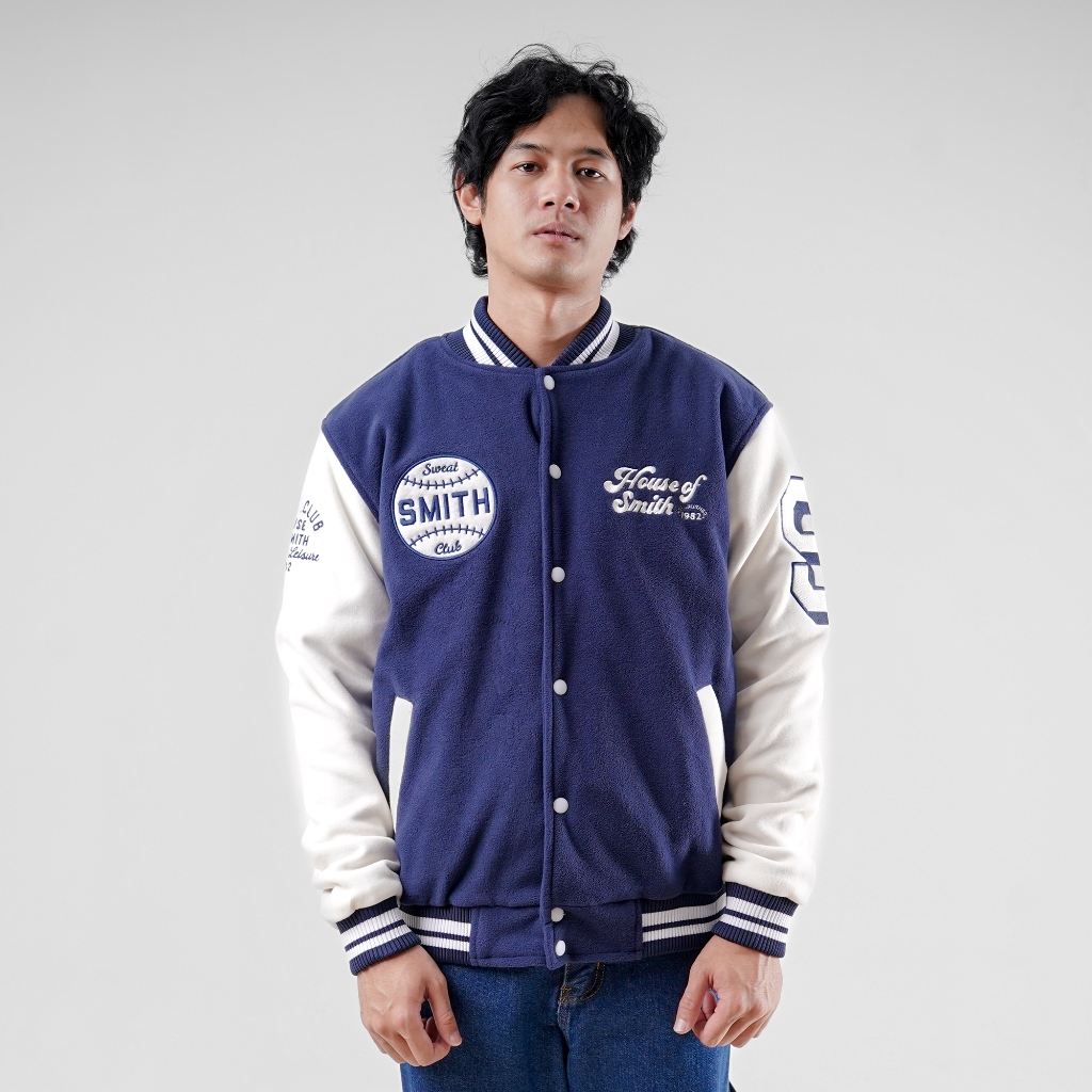 terbaru house of smith jaket varsity pria - varbleu #2