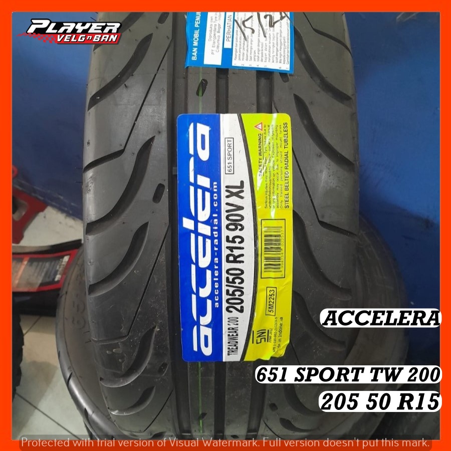 BAN MOBIL TIPE SEMI SLICK ACCELERA 651 SPORT TW 200 205 50 R15 BAN TUBLES MURAH RING15