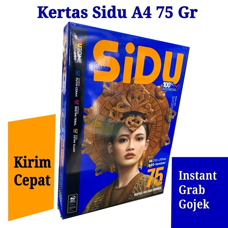 

Kertas HVS Sidu A4 75 gram 1 Rim (Kertas Multifungsi)