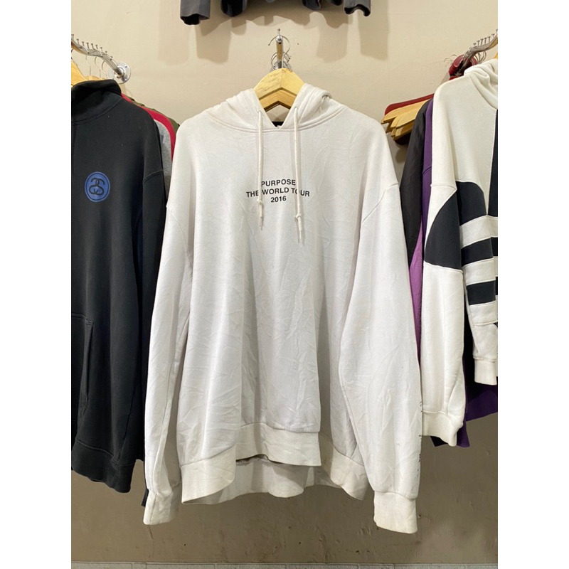 157 Hoodie Putih H&M x Justin Bieber purpose tour