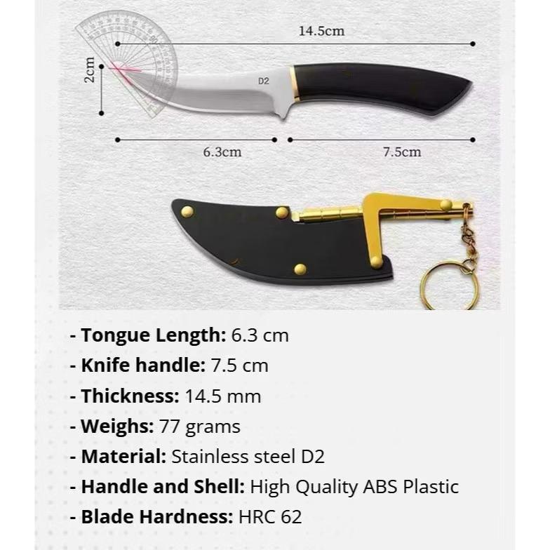 Pisau Dori Jepang Mini Super Tajam Gantungan Kunci Pisau Dapur Daging Pisau Dapur Mini D2 Dori Knife