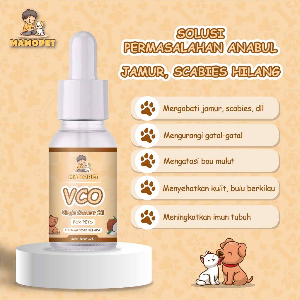 VCO kucing anjing minyak kelapa kucing anjing MAMOPET VCO Virgin Coconut Oil 30ml kucing anjing/VCO 