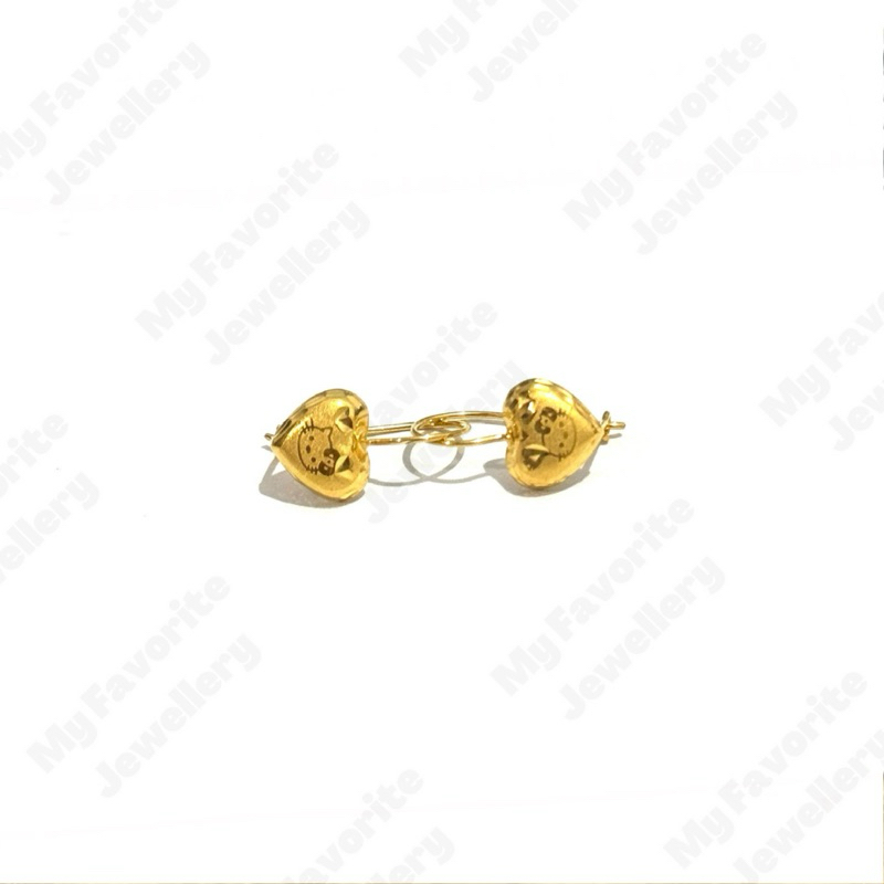 Anting Anak Model Kait Love Karakter Emas Asli Kadar 700 16K