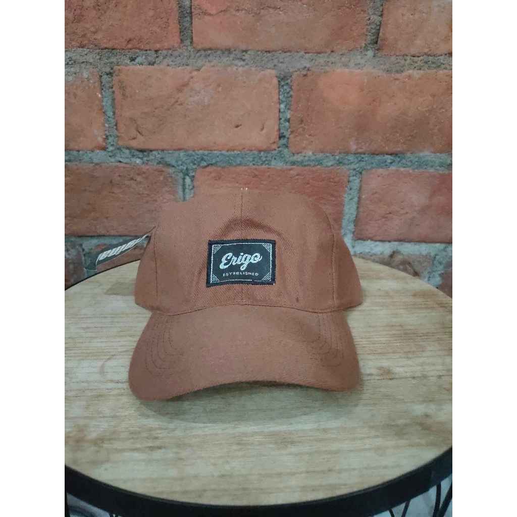 Topi Logo Woven ERIGO – Kain Rafel Tebal, Gesper Besi