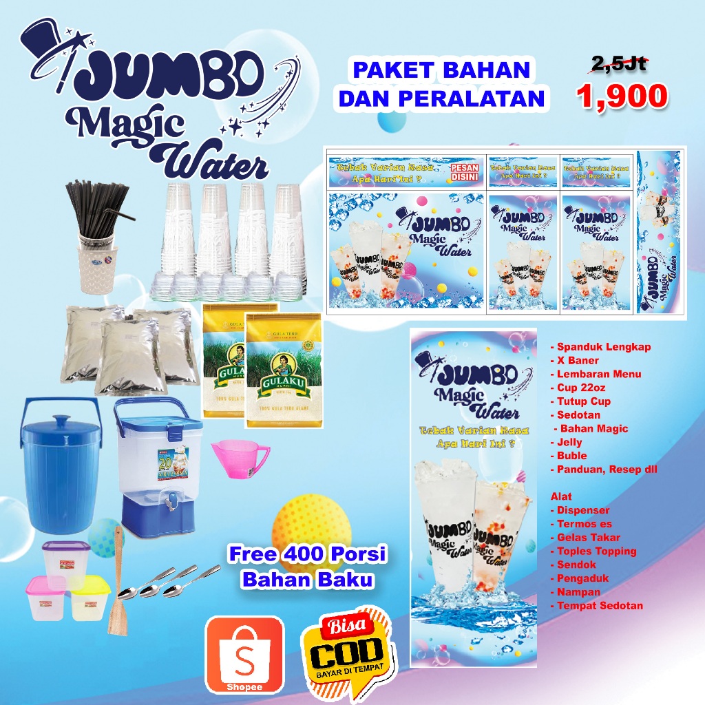 

Jumbo Magic Water Paket Bahan dan Alat