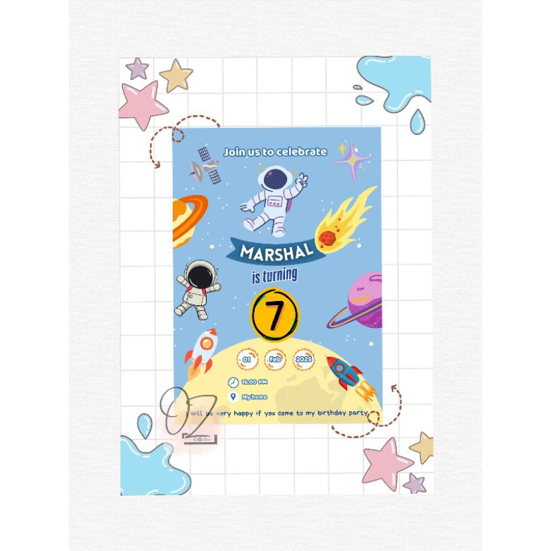 Undangan digital, undangan ulangtahun anak custom, undangan digital custom