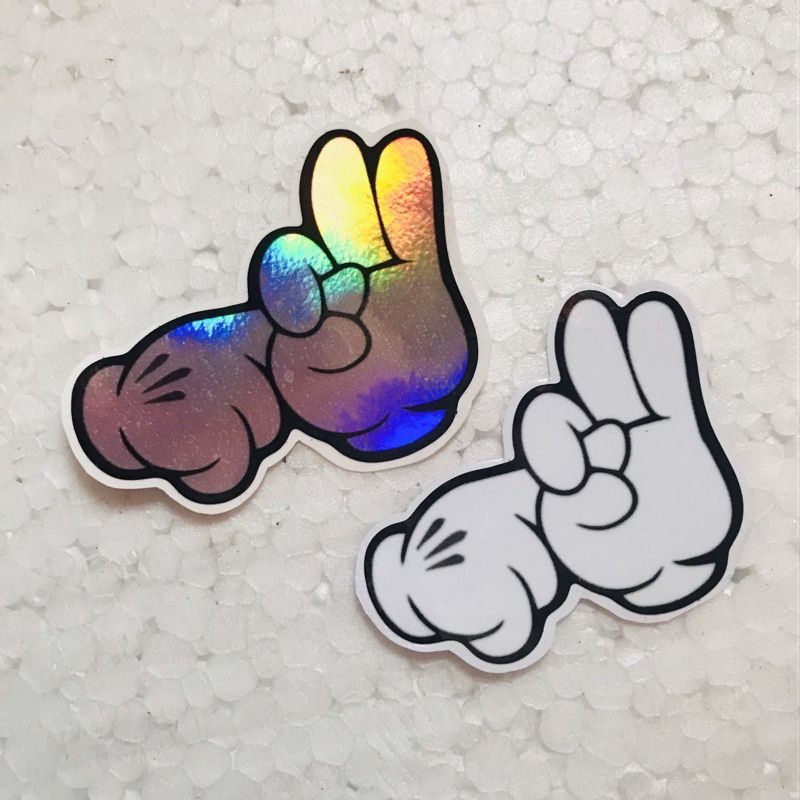 

Stiker Tangan Ritrama dan Hologram Cutting Laminasi Glossy JDM