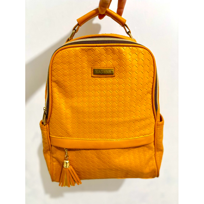 TAS RANSEL KULIT ANYAMAN (PRELOVED)