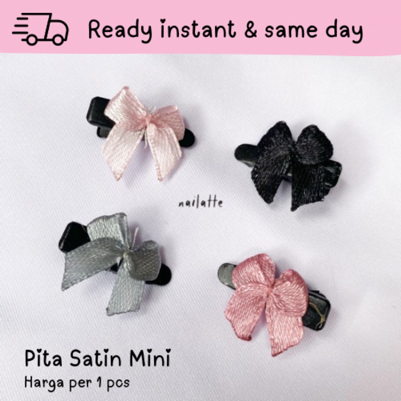 Jepit pita satin kecil rambut korea anak perempuan jepit hijab mini ria ricis rambut tempel souvenir