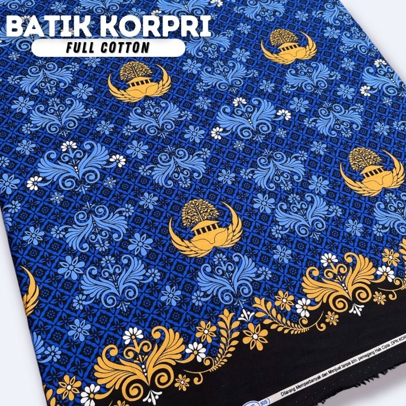 Kain Batik KORPRI Terbaru 2022 | Bahan Katun Halus Adem Untuk Seragam Guru PNS Nasional Meteran