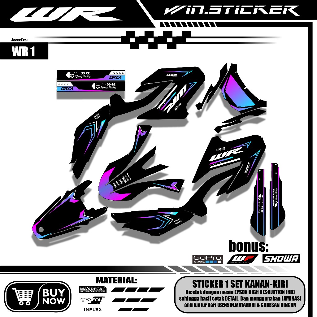 DECAL Full Body WR 155 Free CUSTOM - Sticker WR 155 Premium Superglossy