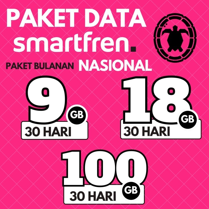 PAKET DATA KUOTA INJEKSI MURAH SMARTFREN BULANAN 9 GB 18 GB 100 GB 30 HARI PEMBAGIAN NASIONAL