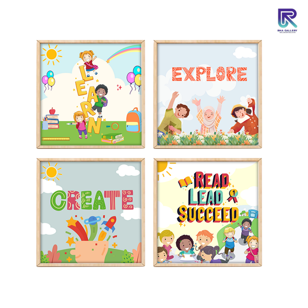 RHA GALLERY Frame Kayu Quotes Growth Mindset Inspirasi Wall Art Walldecor Poster Dekorasi Pajangan D